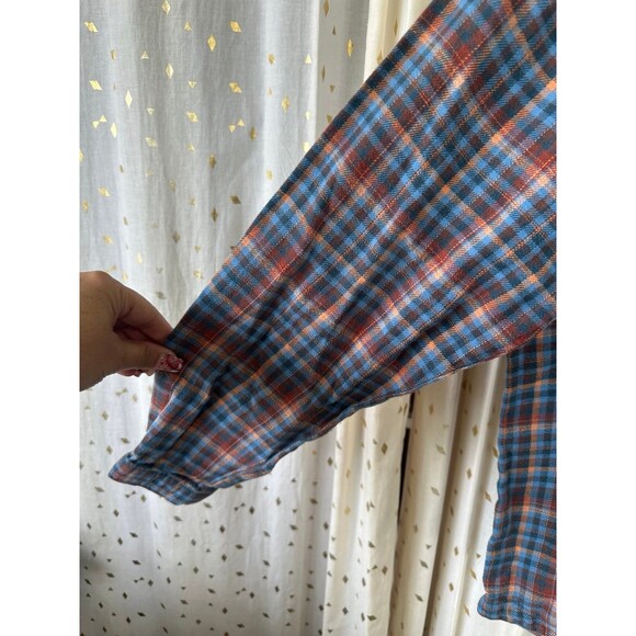 Woolrich Women's 100% Cotton Bluebell Flannel Plaid Button Down Collar Shirt M - Picture 3 of 7